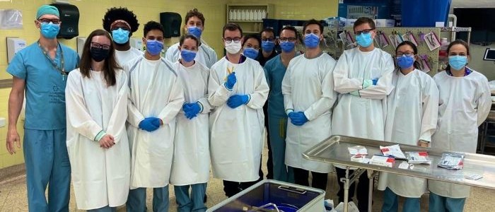 Dr. Campbell and Residents - Anatomy Lab